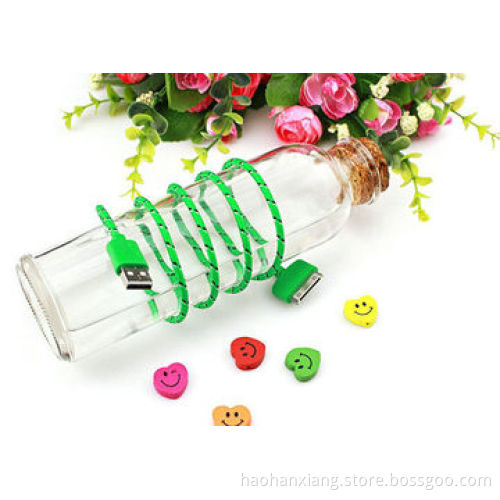 Fabric Braided Round Mini USB Cable for iPhone 4/4S